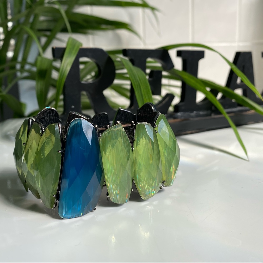Blue Green BCBG Statement Braclet